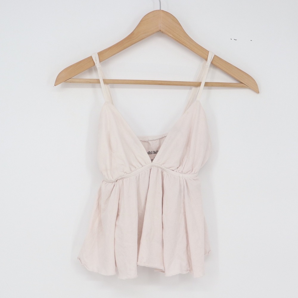 Wild Fable Cami Top Womens S Babydoll Peplum Light Pink Cotton Blend Good